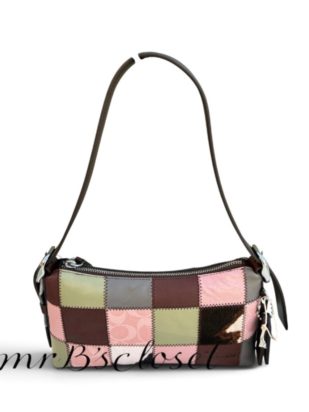 Coachtopia Alter/Ego Small Slouchy Shoulder Bag Patchwork Pink/Brown Purse
